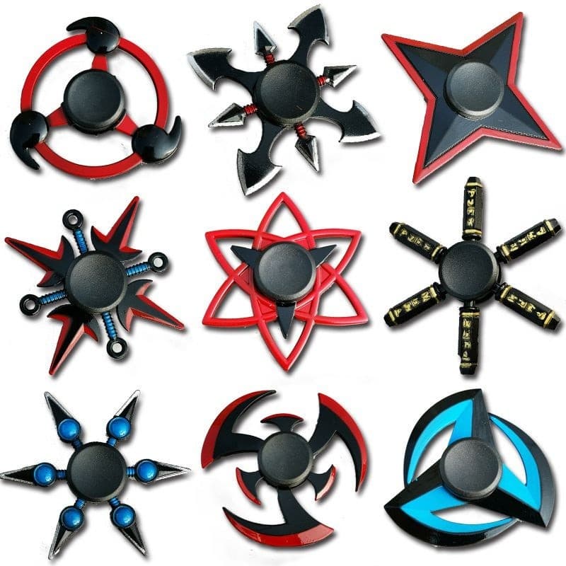 Naruto Fidget Spinner Liga Descompressão Toy Shuriken Finger Spinning top para Kid/Adulto Brinquedos Metal Spinner Gyro