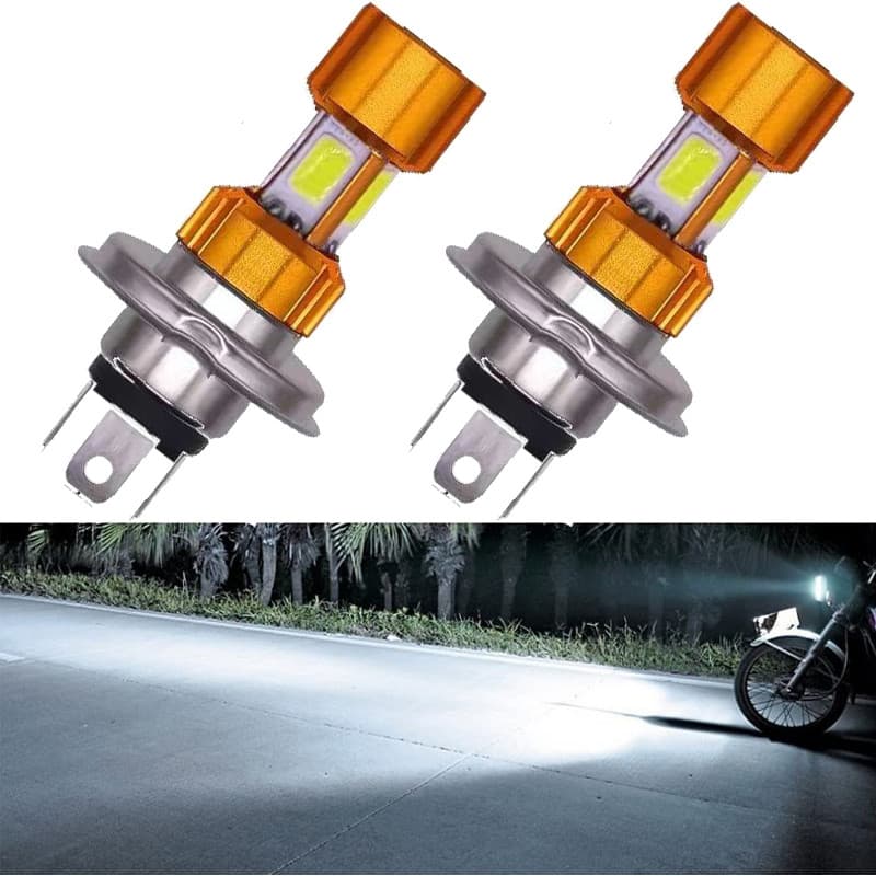 Lâmpada LED Para Farol De Motocicleta H4/P15D/BA20D-Feixe Alto/Baixo 1400LM 6000K , Tecnologia 4COB