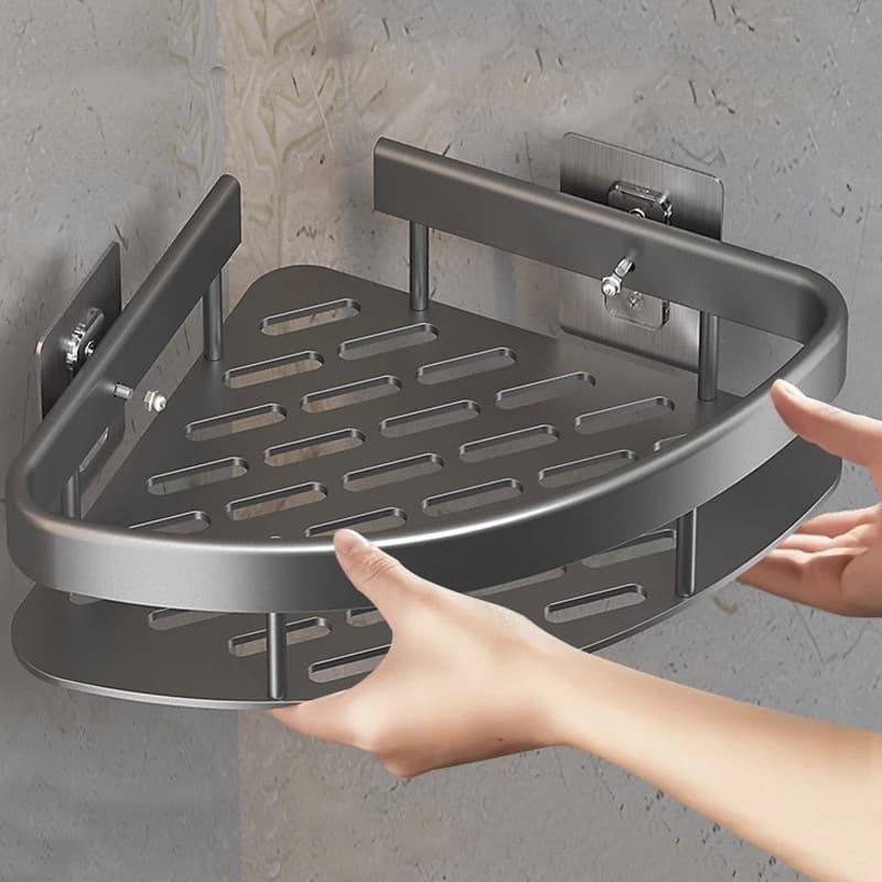Suporte De Shampoo Totalmente Aluminio Prateleiras De Banheiro Sem Furo Premium suporte de banheiro