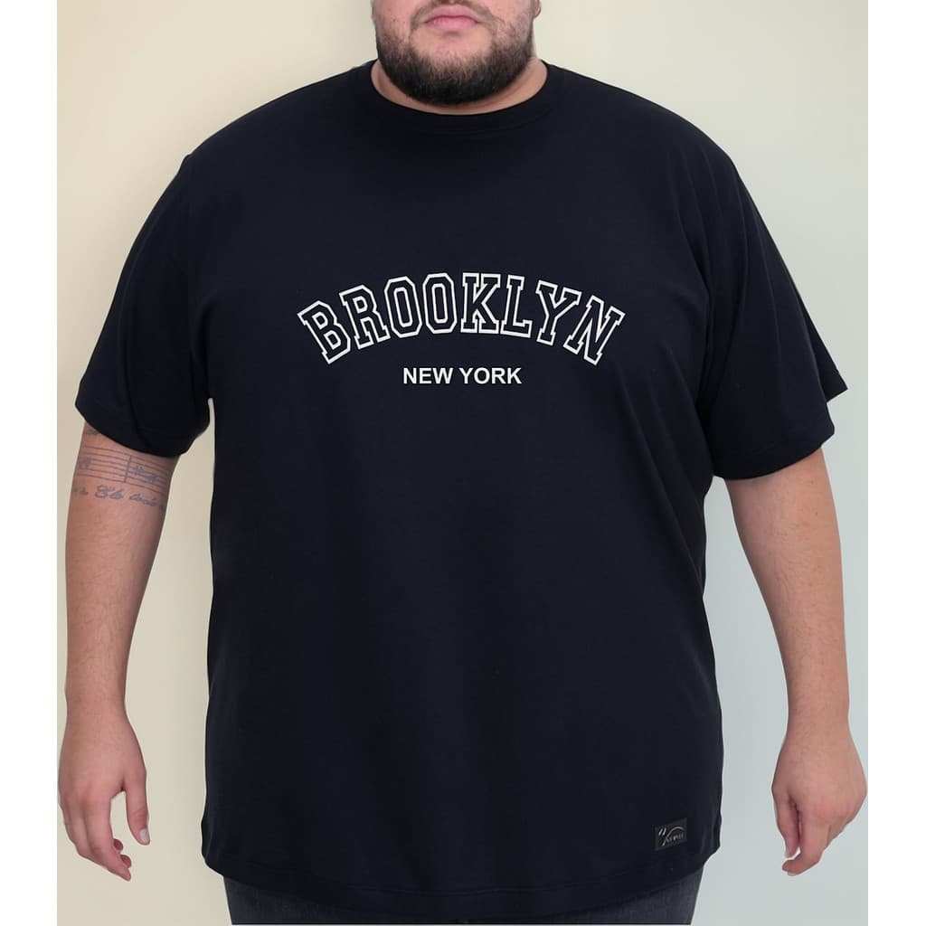 Camisa Camiseta Broklyn New York Plus Size Unissex Algodão