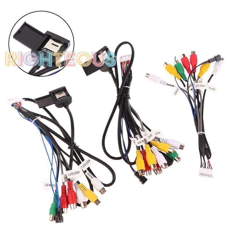 Rightrous Cabo De Rádio Estéreo Para Carro , Plugue De 20 Pinos , Saída De Fio AUX , Conector De Fiação Com Cabeçote De 