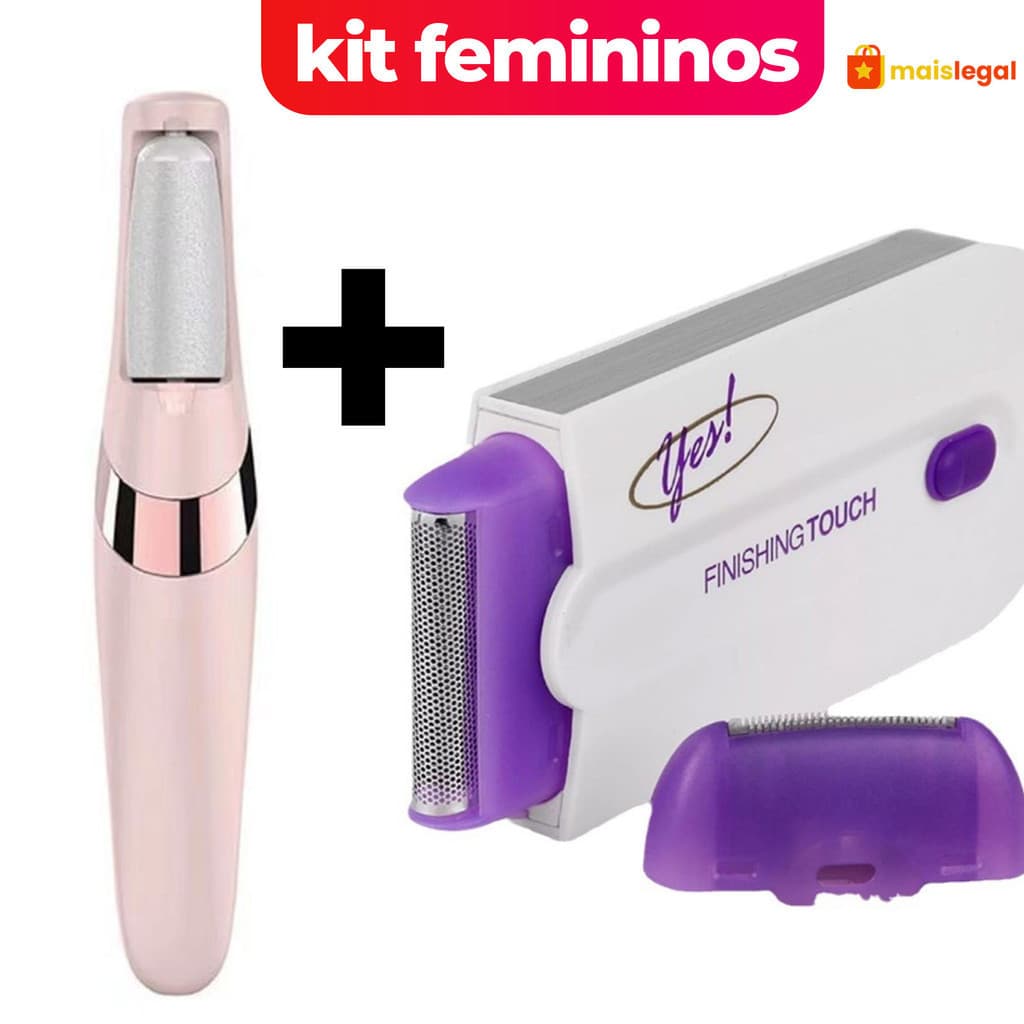 kit de cuidados femininos  Lixador de Pé Elétrico + Depilador recarregável sem fio 2 em 1