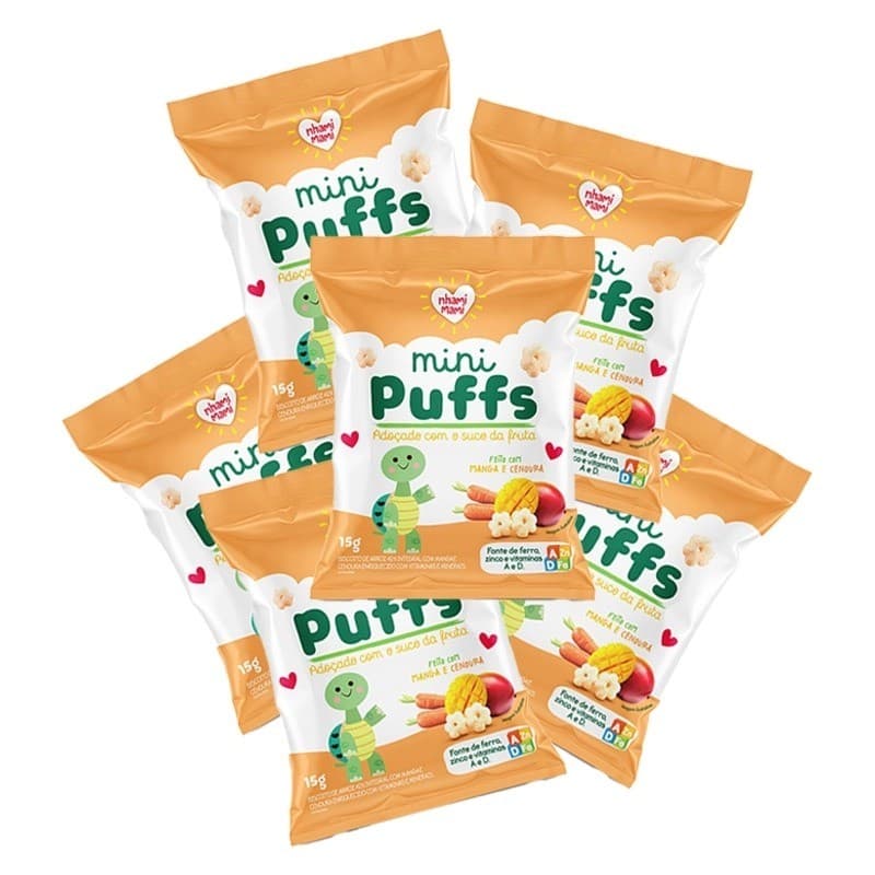MINI PUFFS MANGA E CENOURA 6x15g - NHAMI MAMI