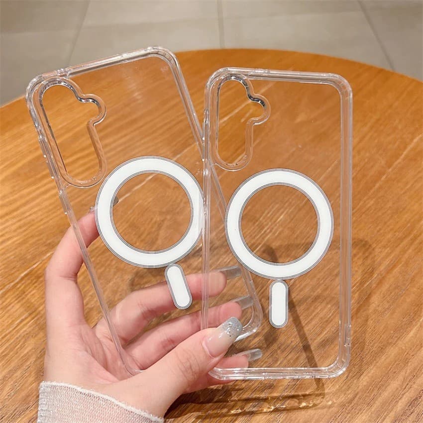 Para Samsung Galaxy A17 A07 A56 A36 A26 A16 A06 A55 A35 A25 A15 A05s A54 Cristal Transparente Acrílico Duro Carregamento