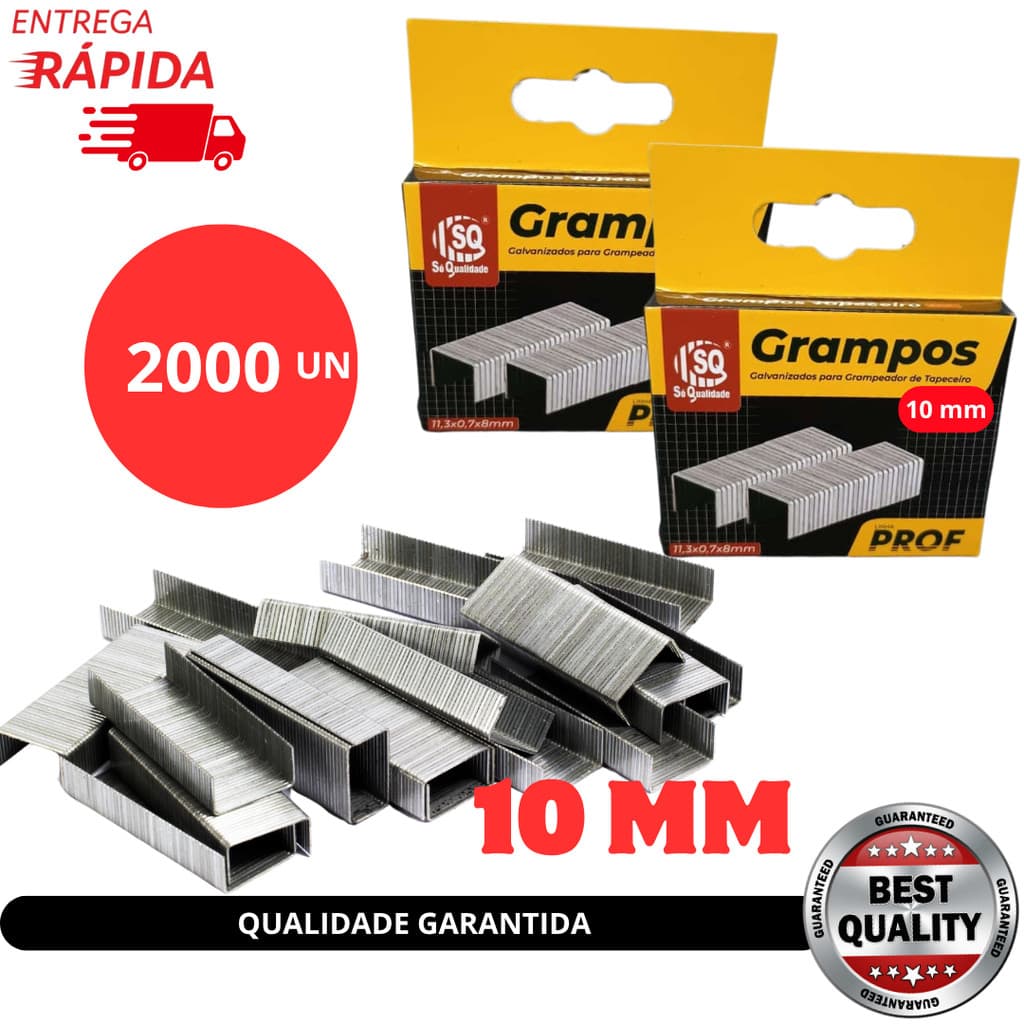2000 MIL Grampos 10mm Galvanizado de Grampeador Profissional para Tapeceiro alta qualidade