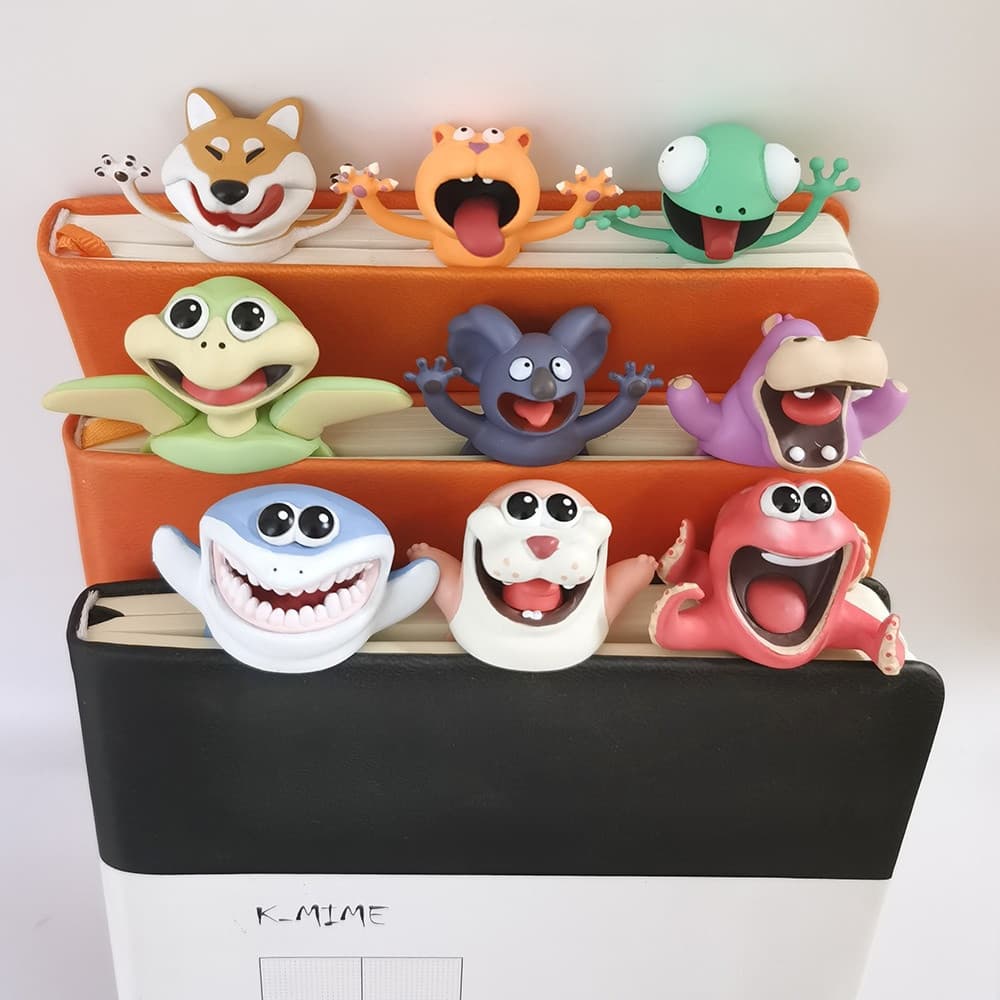 Marca Páginas Marcador De Páginas 3D Animal Estéreo Como Leitura/Artigos De Papelaria/Escola/Polvo/Tubarão/Panda Koala