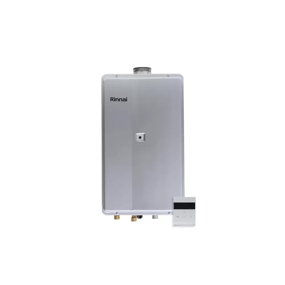 Aquecedor De Água A Gás Rinnai 35 Litros E35 FEA GN Prata Bivolt Digital Com Controle