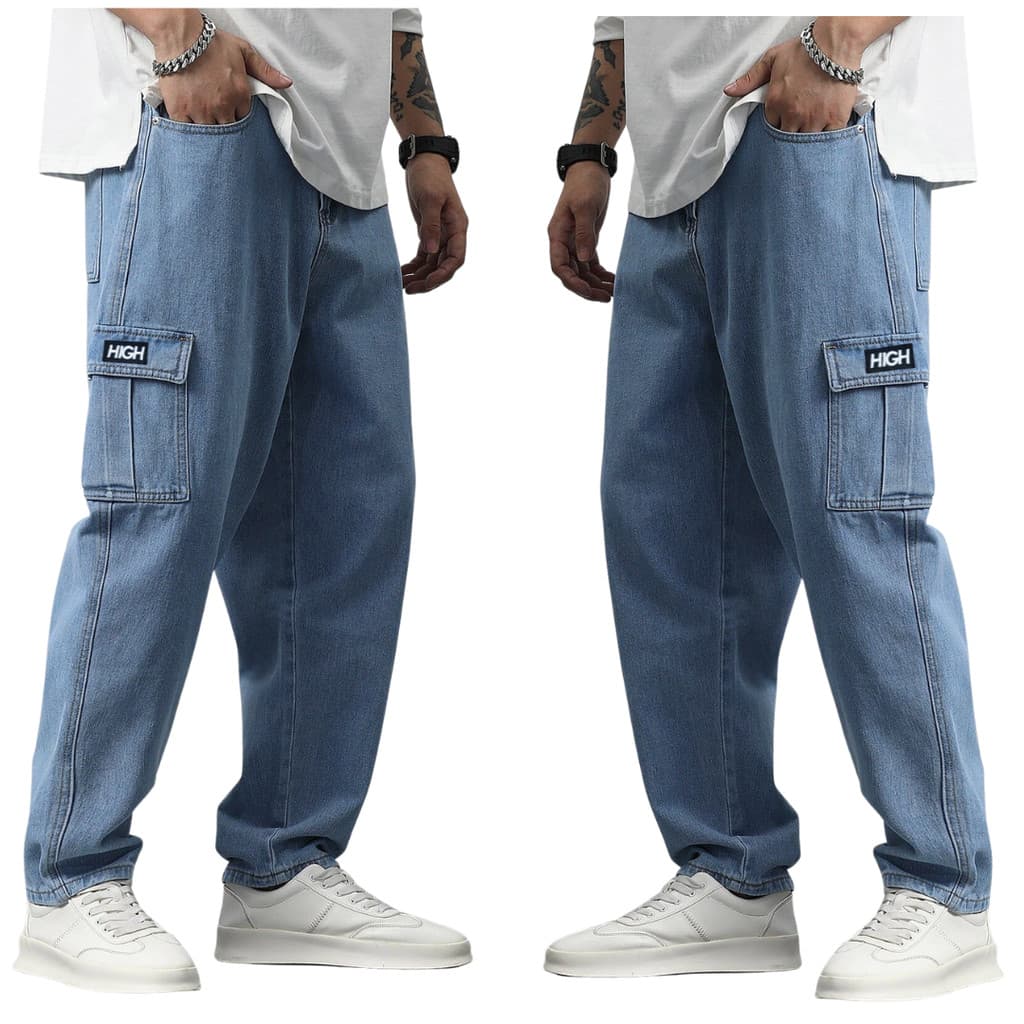 Calça Cargo Masculina Personalizada Calça Street Moda Unissex Sarja e Jeans Exclusiva Estilo Casual Moda Skatista