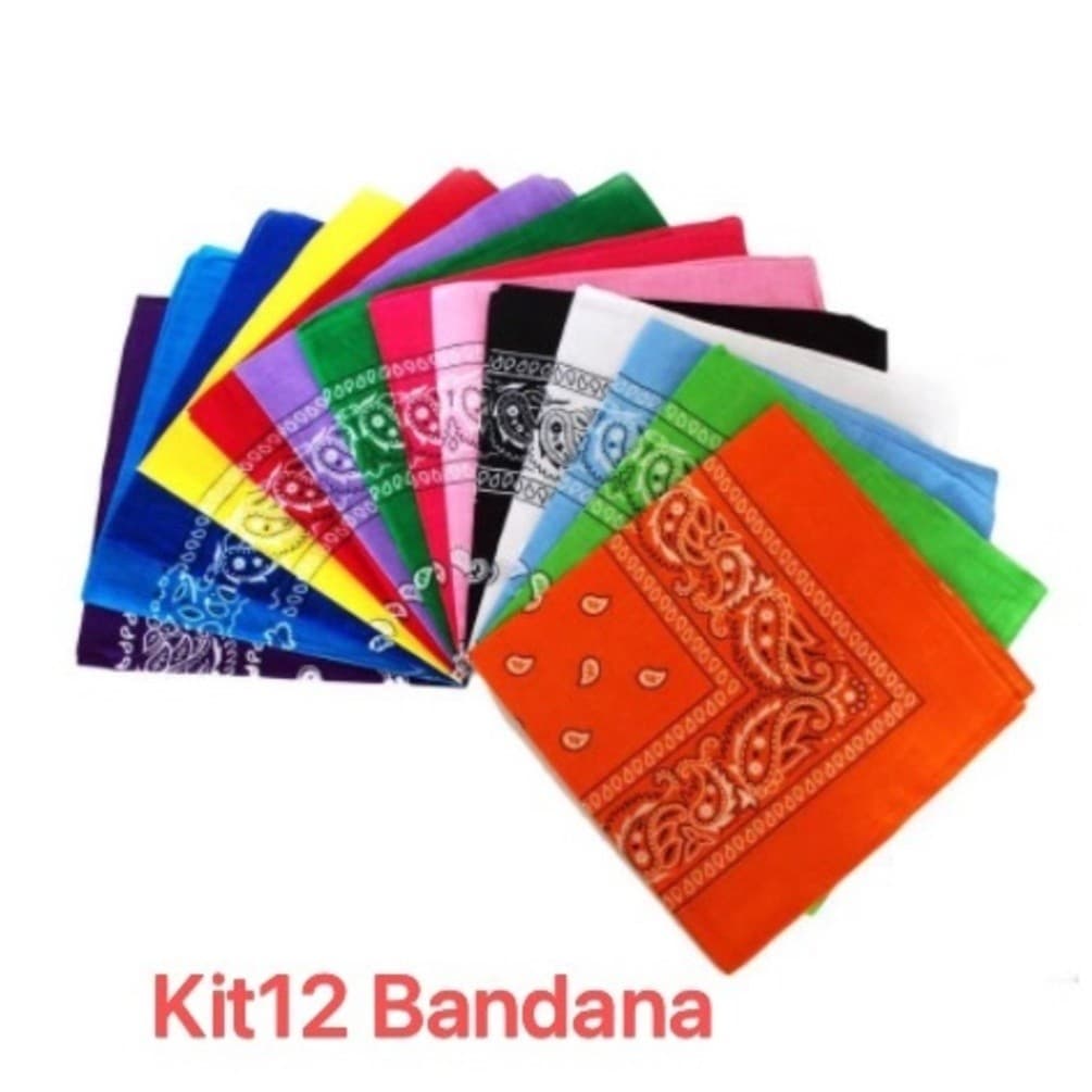 kit 12 bandana Lenço de Pescoço Estampa Paisley / Bandana Feminina 5cor e 10cor