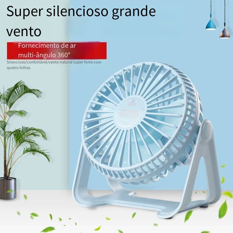 Ventilador mesa portátil pequeno Em Grande Vento silencioso USB Recarregável