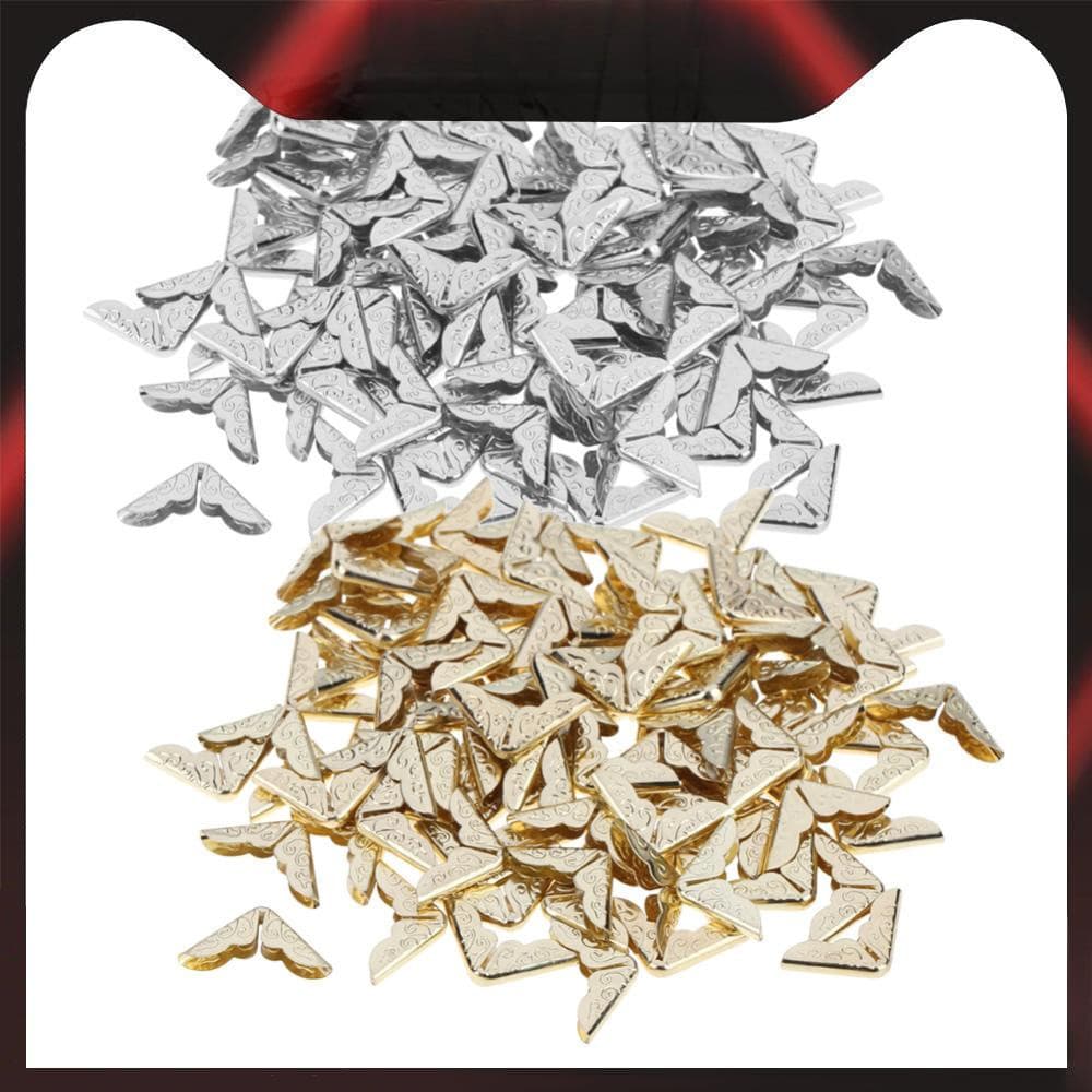 100pcs Tone Scrapbooking álbum canto protetor cartão menu arquivo livro de metal