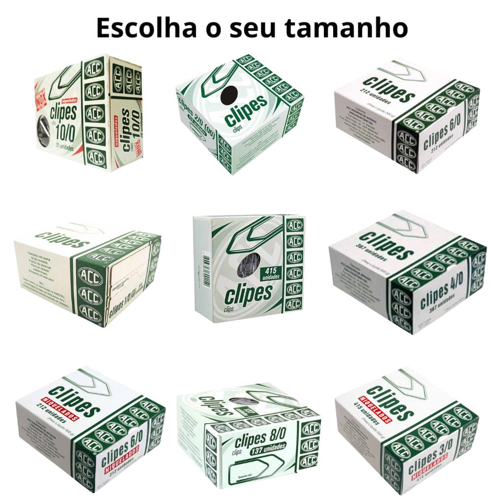 Clips Aço Galvanizado Niquelado - Numeros - 1/0 - 2/0 - 3/0 - 4/0 - 6/0 - 8/0 - Escolha O Seu