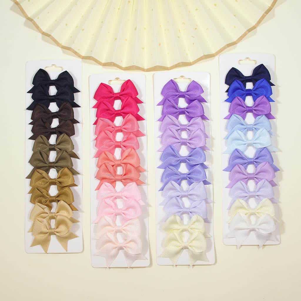 10Pcs/Set Grosgrain Ribbon Bowknot Laço borboleta Clipes De Cabelo Para Meninas Headwear Acessórios Feitos À Mão ANJIN