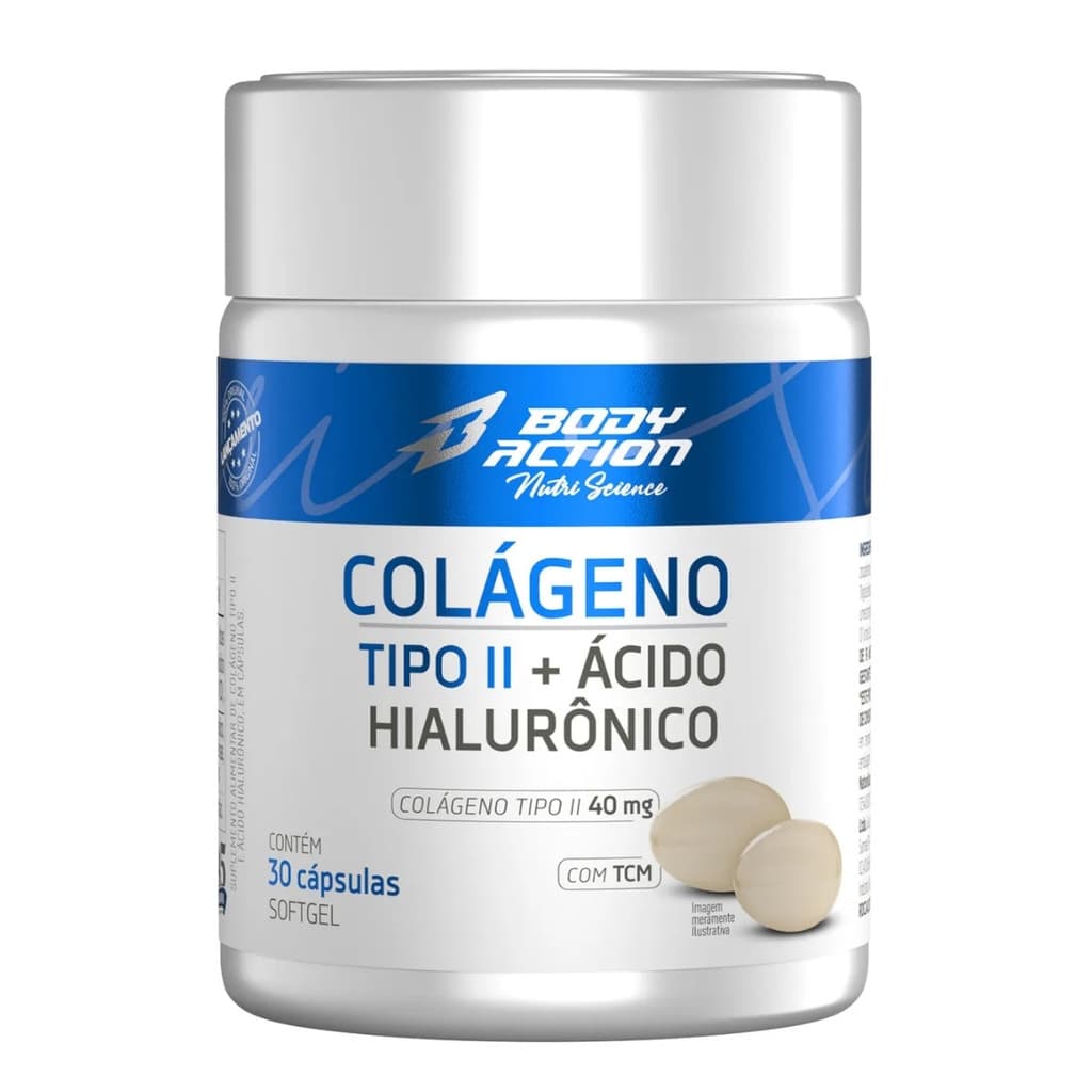 Colágeno Tipo II + Ácido Hialurônico Nutriscience Pote Com 30 Cápsulas Bodyaction