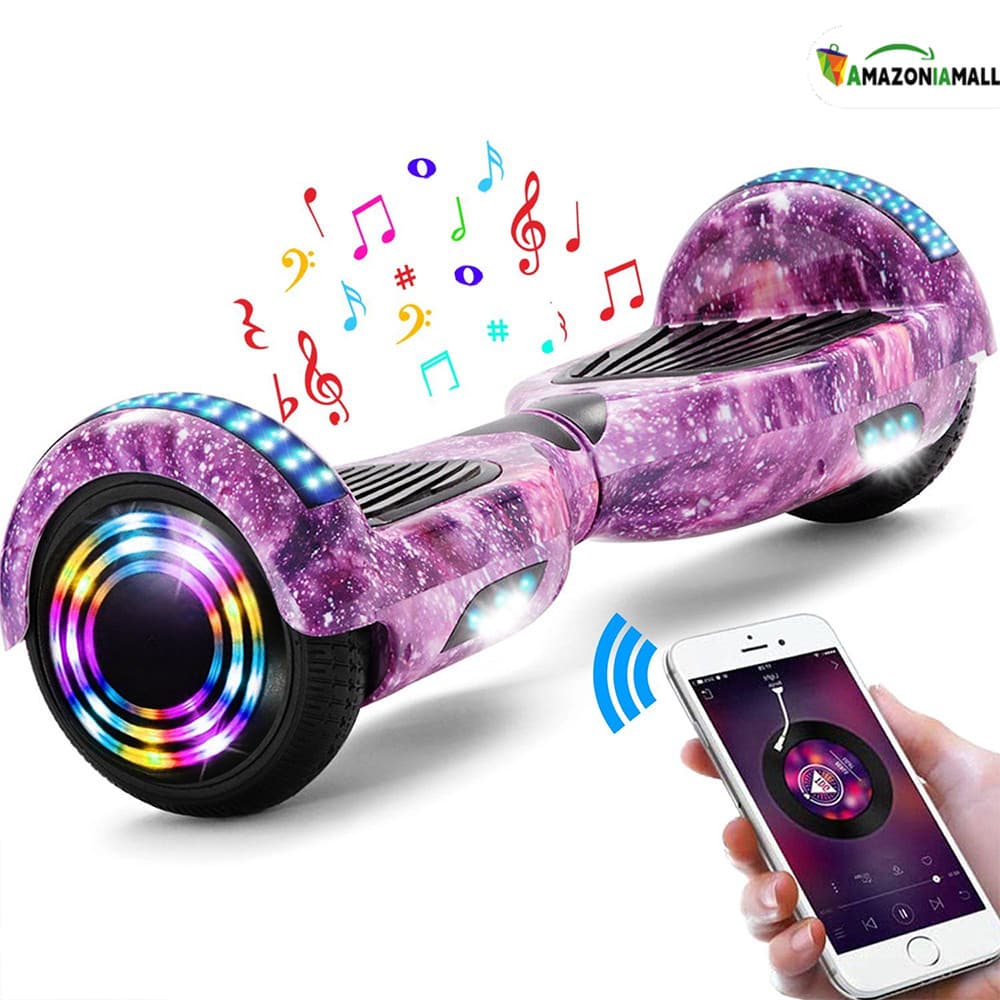 Hoverboard Infantil 6.5" - Skate Elétrico com LED Inteligente Bluetooth e Bateria Forte