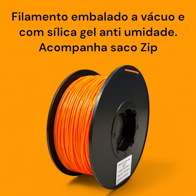 Filamento PLA High Speed Laranja 1,75mm 1kg Polyflow