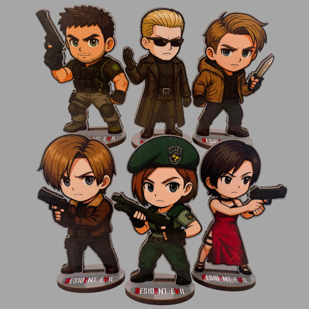 Totem Resident Evil Re village Leon jill ada wong wesker chris decoração presente setup gemer