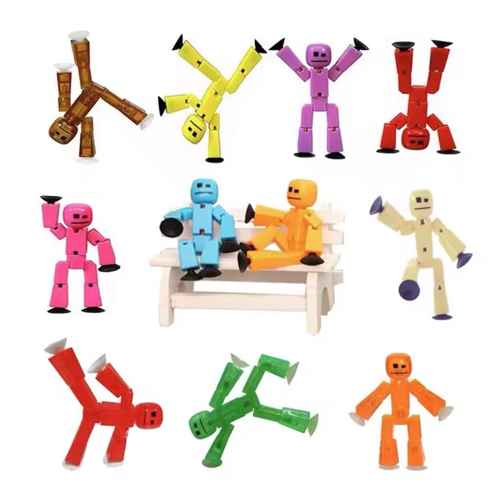 Brinquedo Robô Sugador Stickman Para Crianças De Bricolage Filme De Animação StikBot Toys