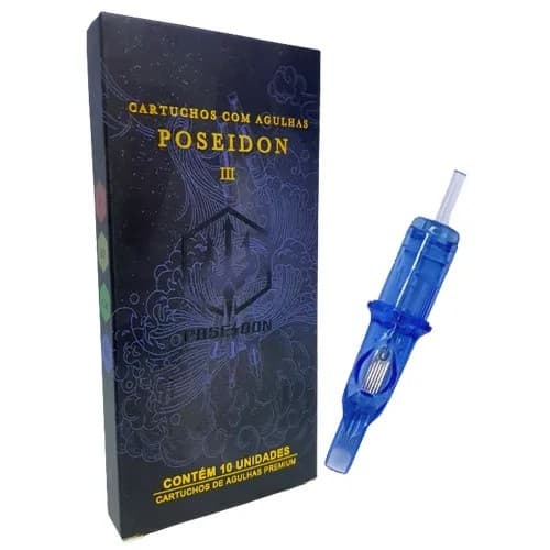 5 Cartucho Poseidon Universal para Tatuagem Traco ou Pintura