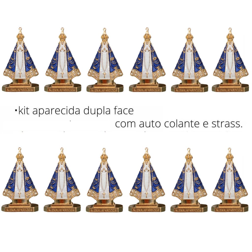Atacado Kit C/12 Santinha Nossa Senhora Aparecida Painel Carro 2Cores