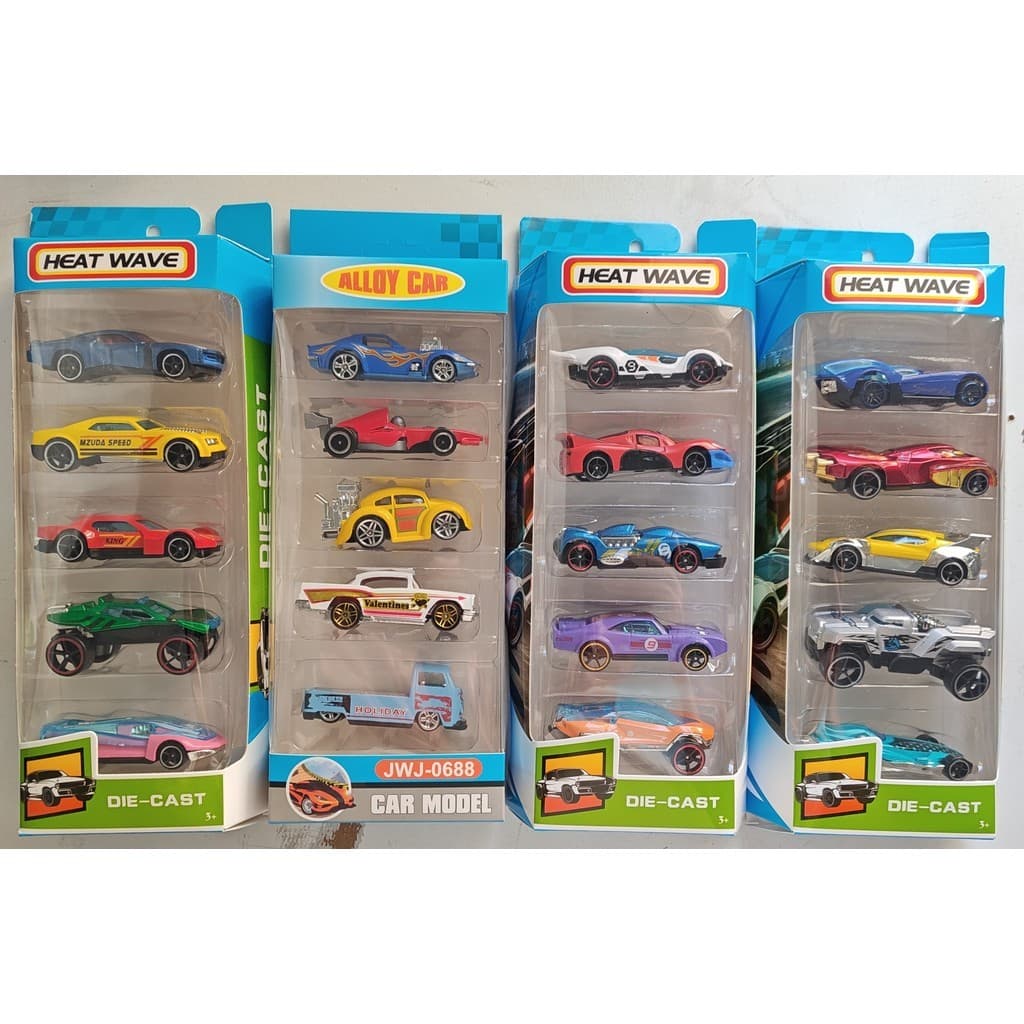 Kit Coleção Carrinho De Ferro Estilo Hot Wheels kit 5 Peças MA-135 Com Caixa