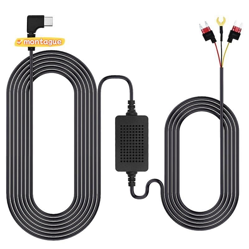 Universal 3.5M Carro Traço CAM Fio 12/24V A 5V 3A Veículo DVR Hardwire Cabo Kit Câmera De Vídeo Gravador Tipo-C Linha