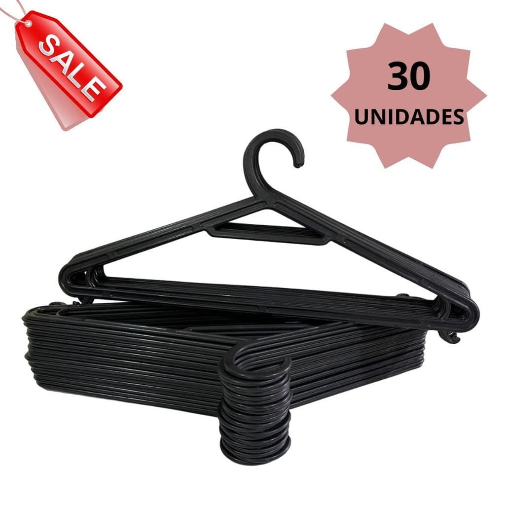 Kit 30 Cabides Adulto Organizador de Roupas Preço de Fábrica G002