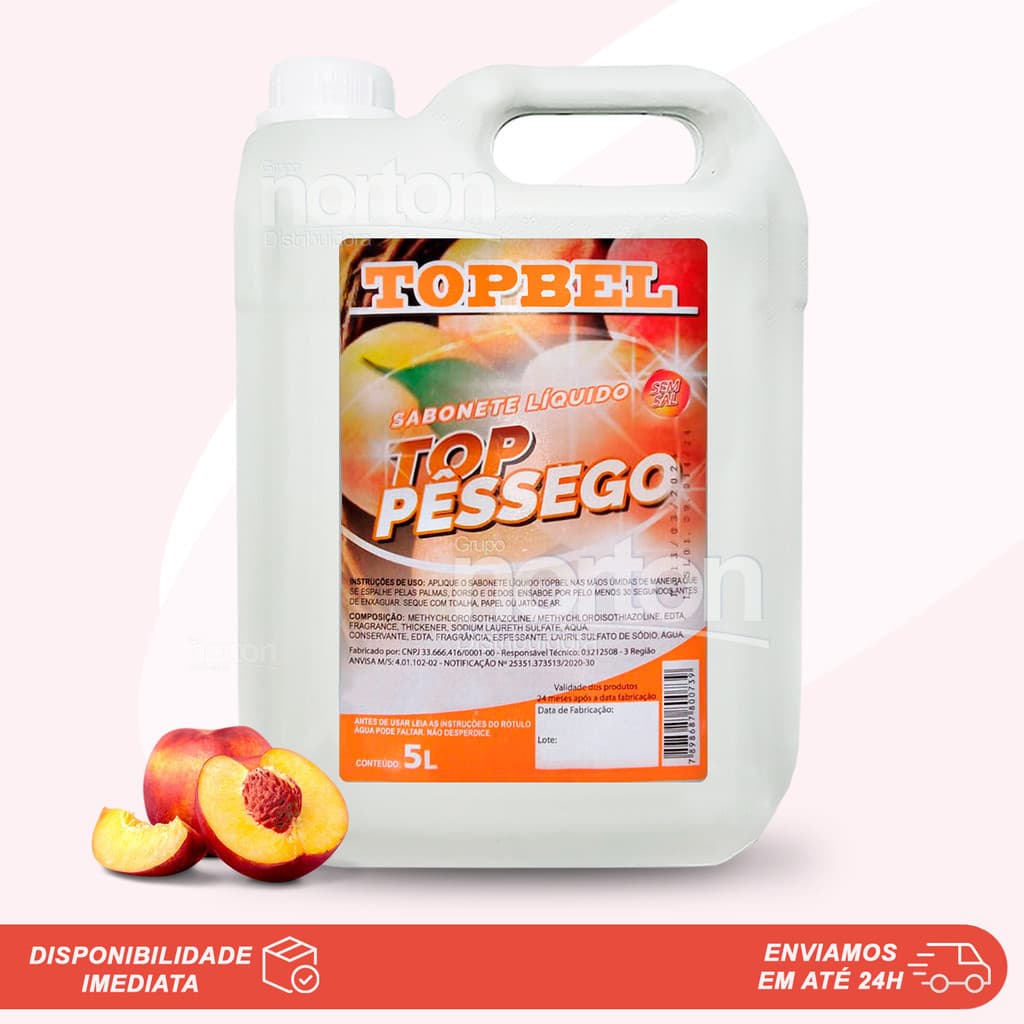 Sabonete Líquido PÊSSEGO Topbel 5 Litros