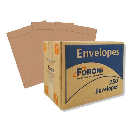 Caixa de Envelope Kraft Pardo Natural A4 Ofício 229X324mm 80g C/ 250 unidades