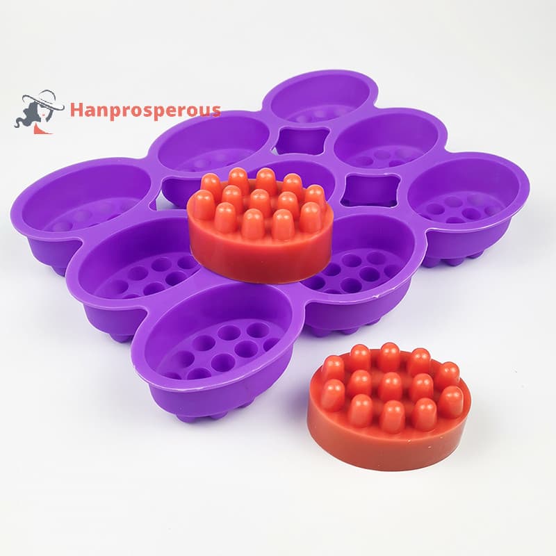 Hanprosperous > 3d Molde De Sabonete De Silicone Massagem Para Terapêutica Oval Spa Acessórios Artesanato De Bem