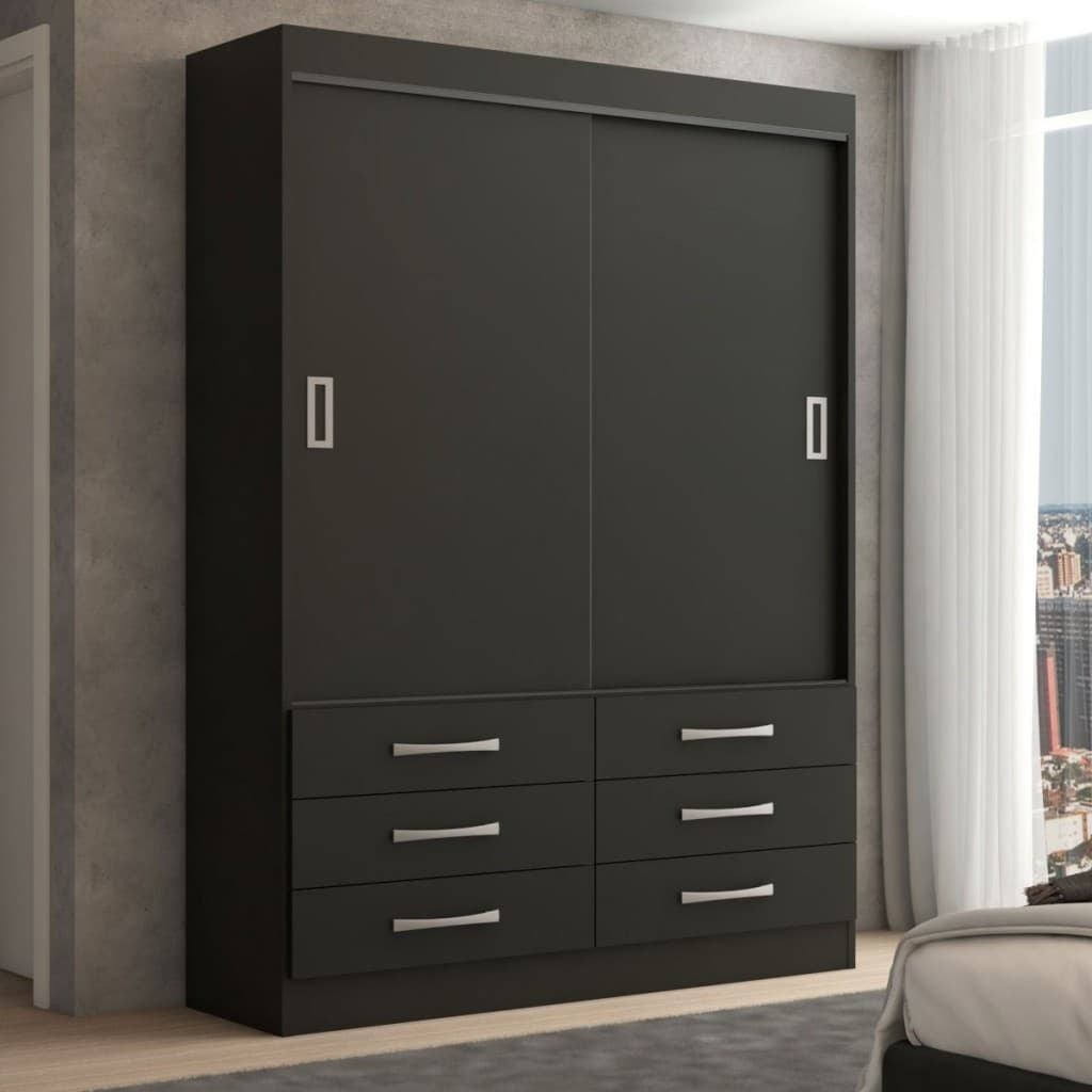 Guarda-Roupa Solteiro Ushuaia 2 Portas 6 Gavetas