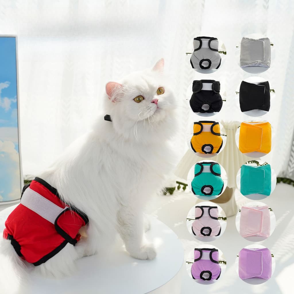 Calças Fisiológicas Para Gatos , Roupa Íntima Anti-Mastigação , Fralda Sanitária De Segurança Animais De Estimação