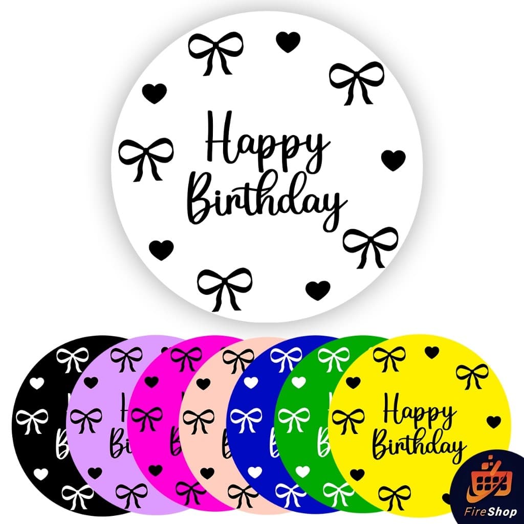 Capa Painel de festa 50x50 cm - Happy Birthday Laço - DIVERSAS CORES - Tecido C/ Elástico