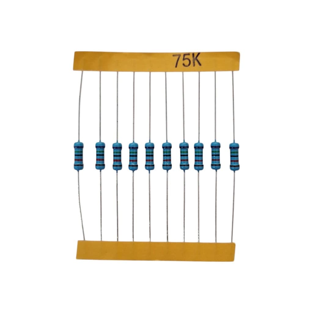 KIT 10 RESISTOR DE PRECISÃO 75K 1% 1/2W