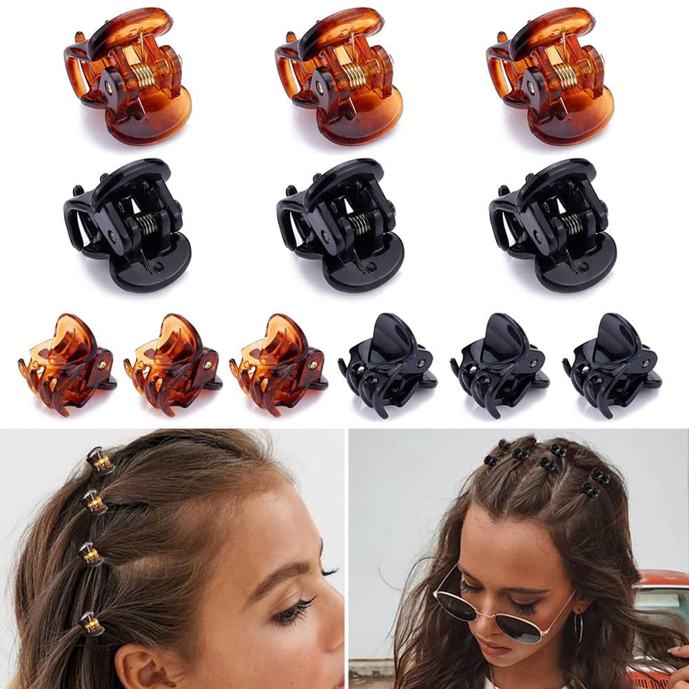 20 Pçs Mulheres Meninas Mini Garras De Cabelo Crianças Plástico Preto Grampos Braçadeira Rabo De Cavalo Titular Headwear