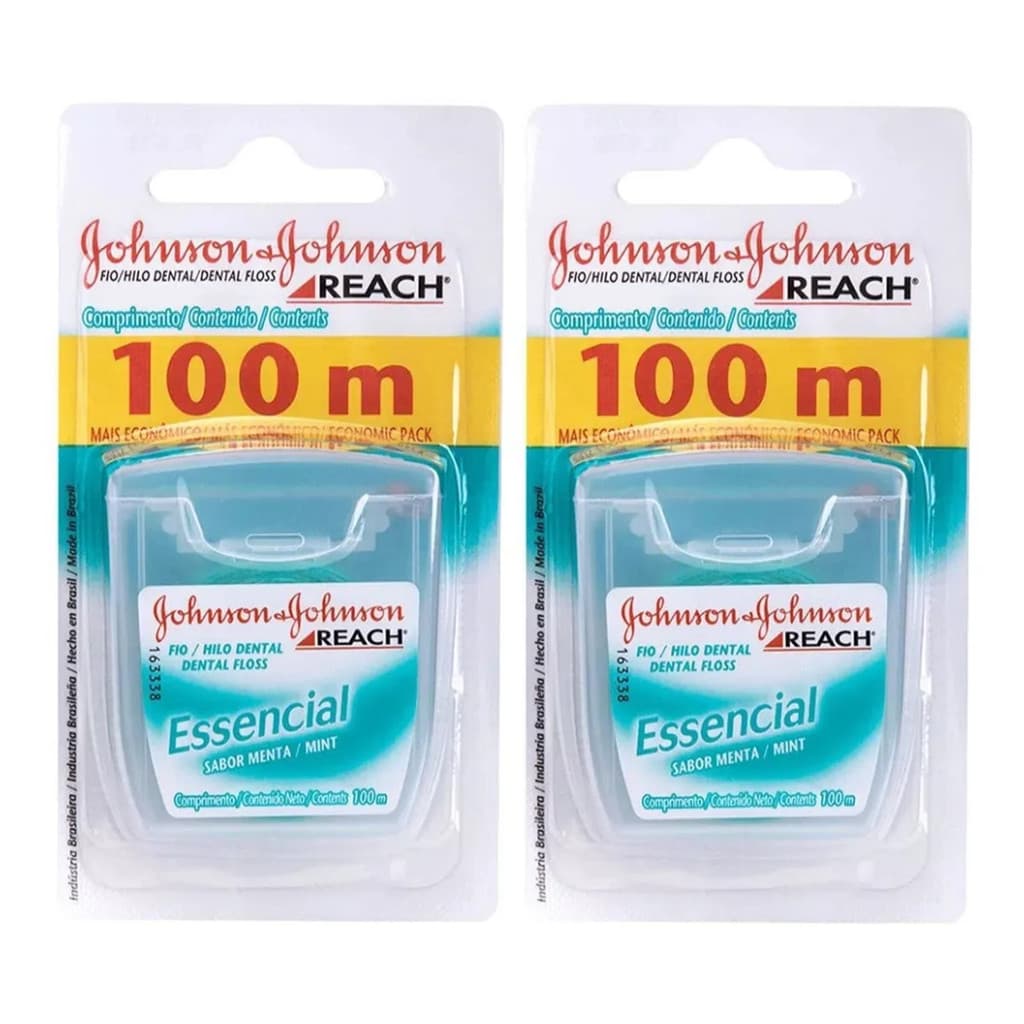 Kit 2 Fio Dental Reach ESSENCIAL 100m Johnson&Johnson
