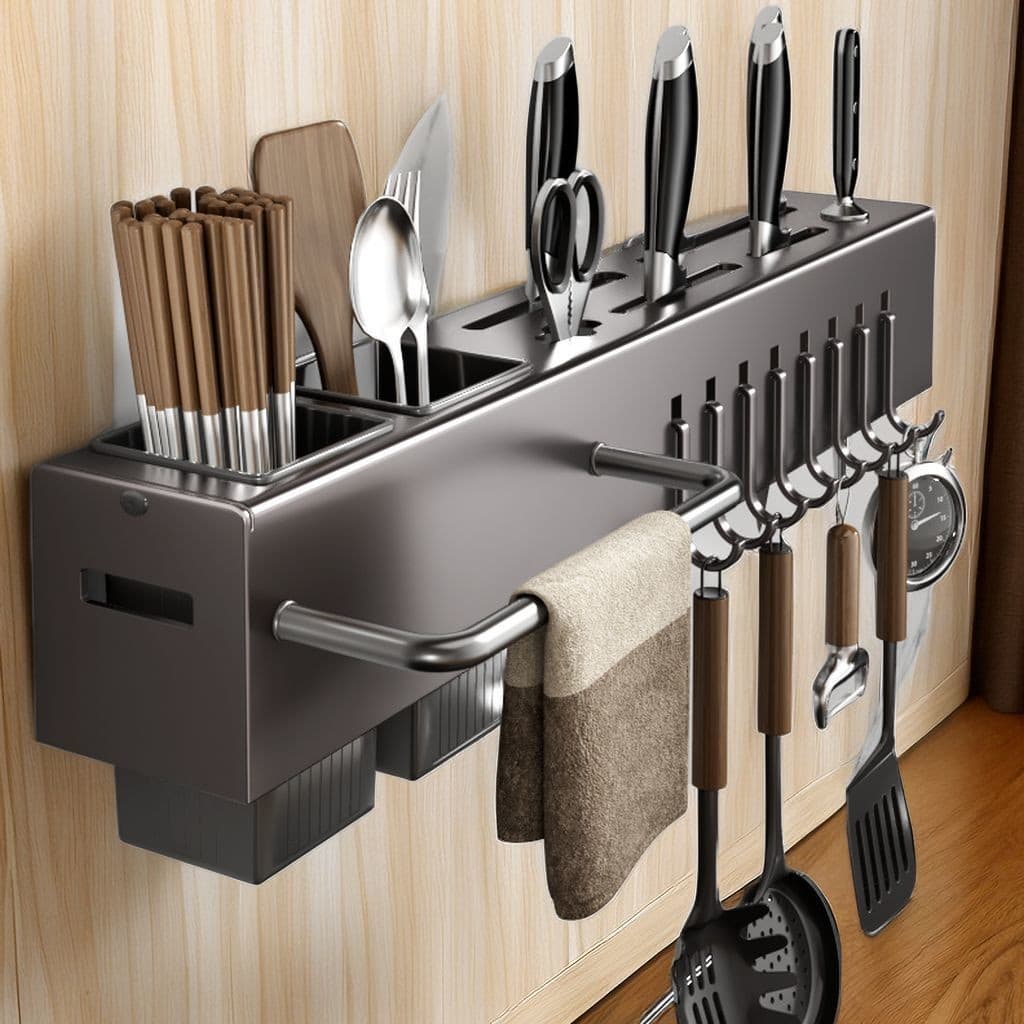 NOVO:Suporte Para Armazenamento De Facas Ganchos Talheres Utensílios De Cozinha De Ferro