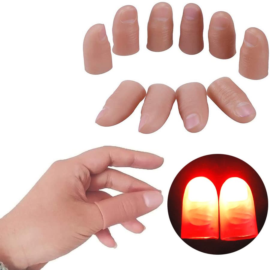 Dedo brilhante mágico LED polegar mágico adereço festa de Natal romance brinquedo engraçado