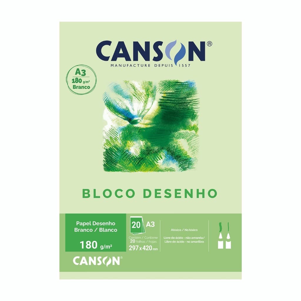 Bloco Desenho Canson A3 Canson Com 20 folhas 180g