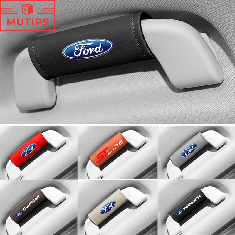 Capa De Apoio De Braço Para Porta De Carro Ford Luvas De Couro Puxar Teto Protetor De Alça ST Ranger Ka Focus mk2 Novo Fiesta Fusion Ecosport Edge Território