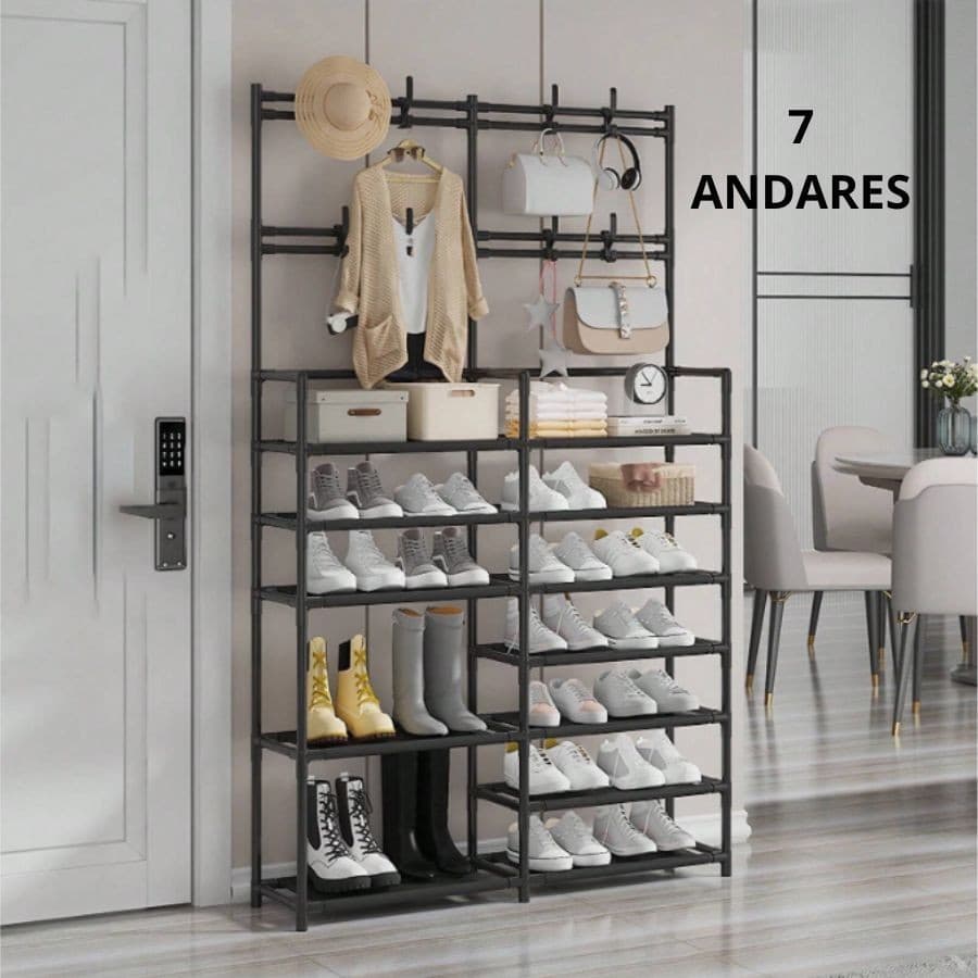 Organizadora Sapateira Cabideiro Arar Suporte Multiuso Para Sapato Tenis Roupa Closet Quarto Armário