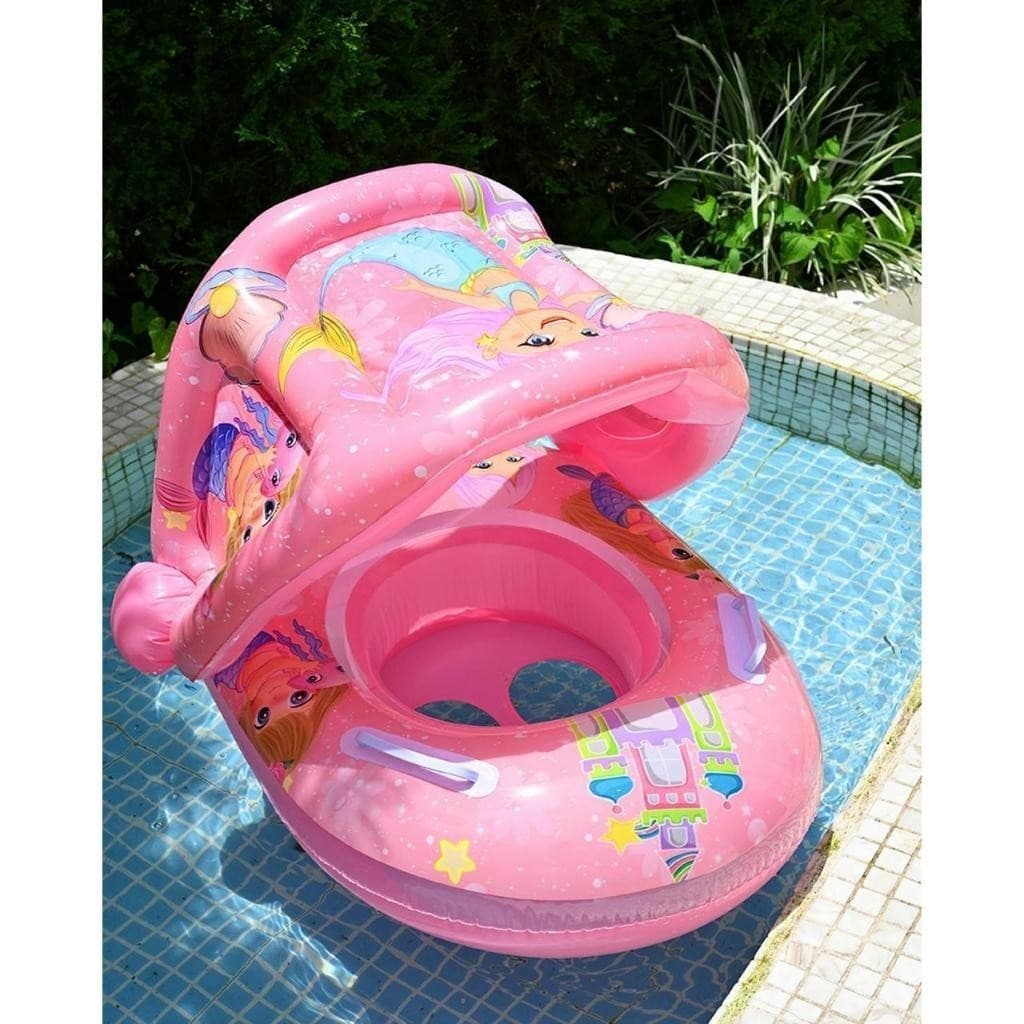 Boia com cobertura Fralda Inflavel Infantil Bebe Brinquedo Piscina Parasol Guardasol