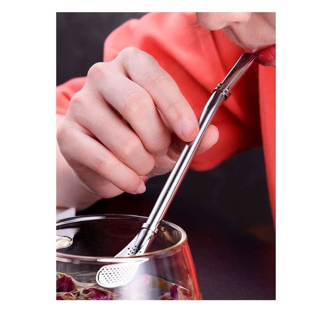 Canudo Tipo Bomba Modelo Desmontável em Inox para Terere Chimarrão Outras Bebidas