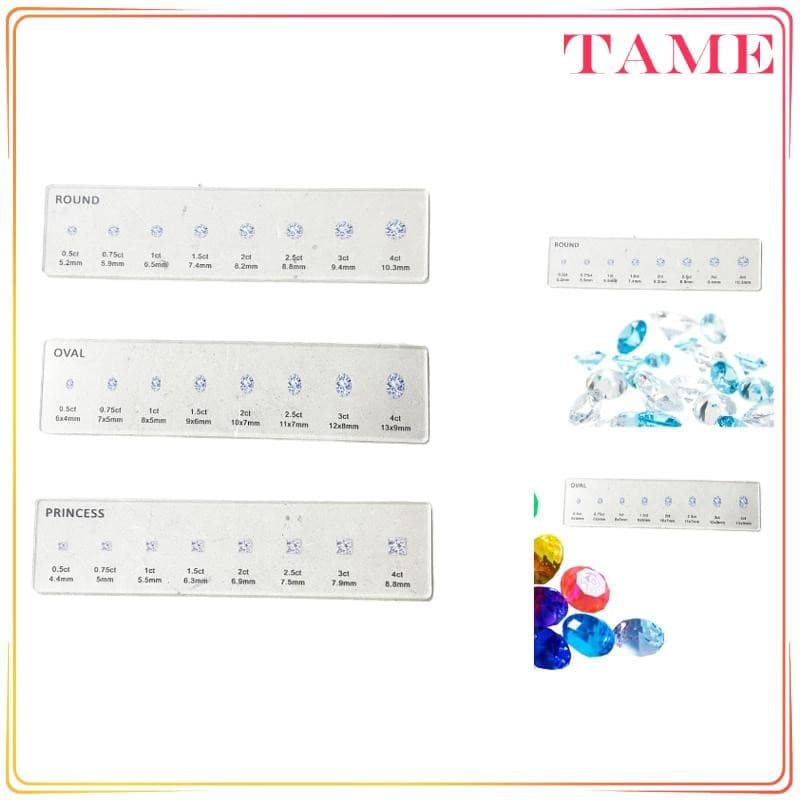 [Tame_sz] Guia De Forma De Medidor De Diamante Portátil Preciso Prático Régua Resistente Acrílica Para