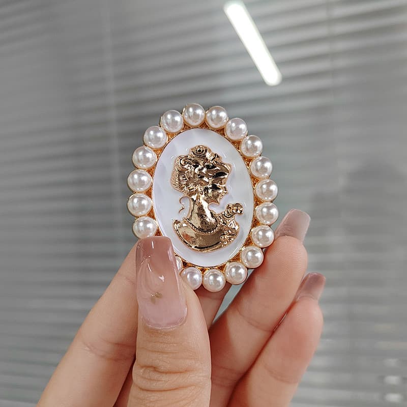 Broche de cabeça de beleza de celebridade do palácio retrô acessórios de roupas Premium-pino para ocasiões de férias | P
