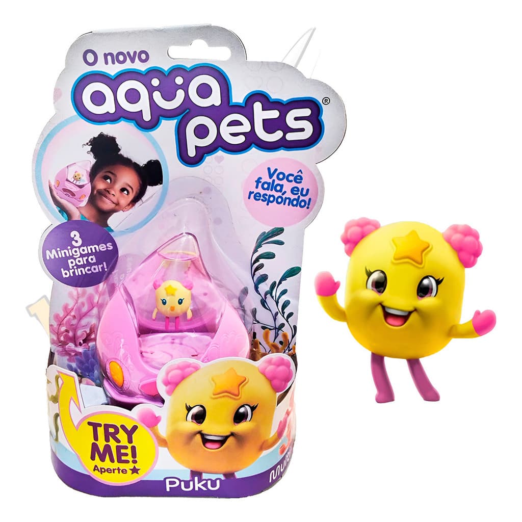 Brinquedo AquaPets Interativo Colecionável Puku Aquático