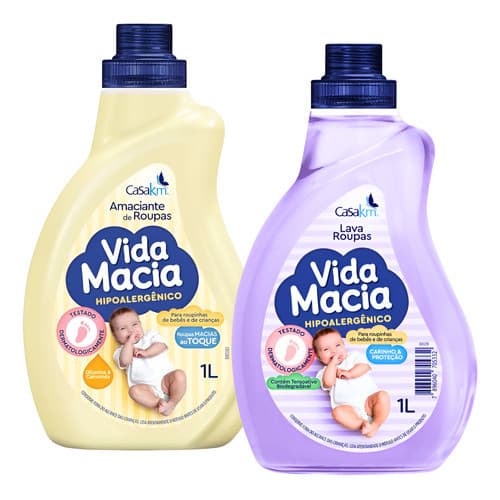Kit Vida Macia Lavanderia Infantil Hipoalergenico Casakm