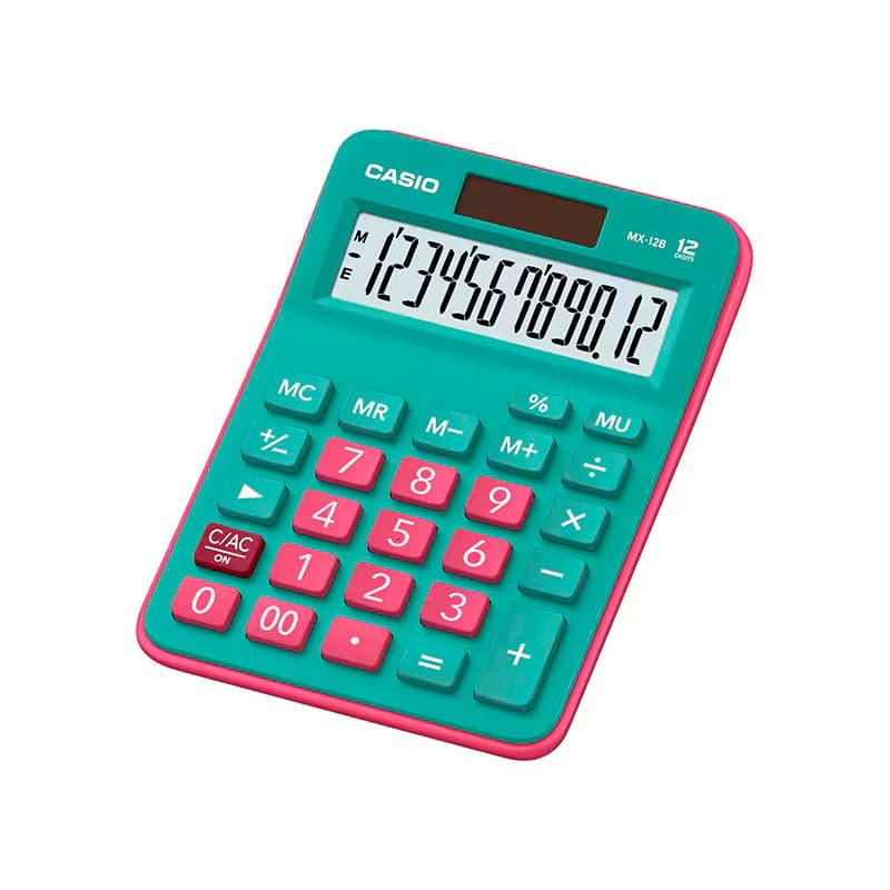 Calculadora de mesa 12 dígitos MX-12B-GNRD Verde Casio