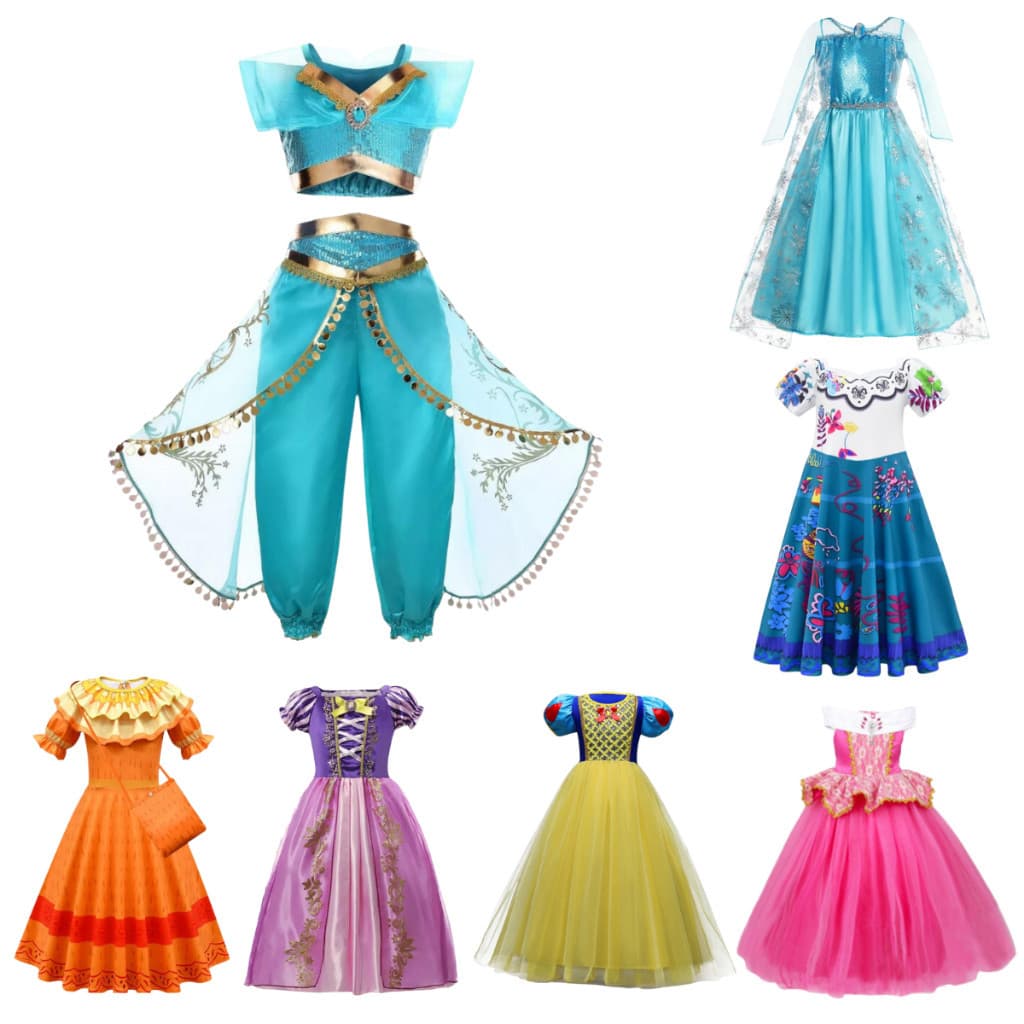 Fantasia Princesas Infantil Disney Vários Modelos  Aurora Rapunzel Unicórnio Festa Carnaval Hallowwen Cosplay