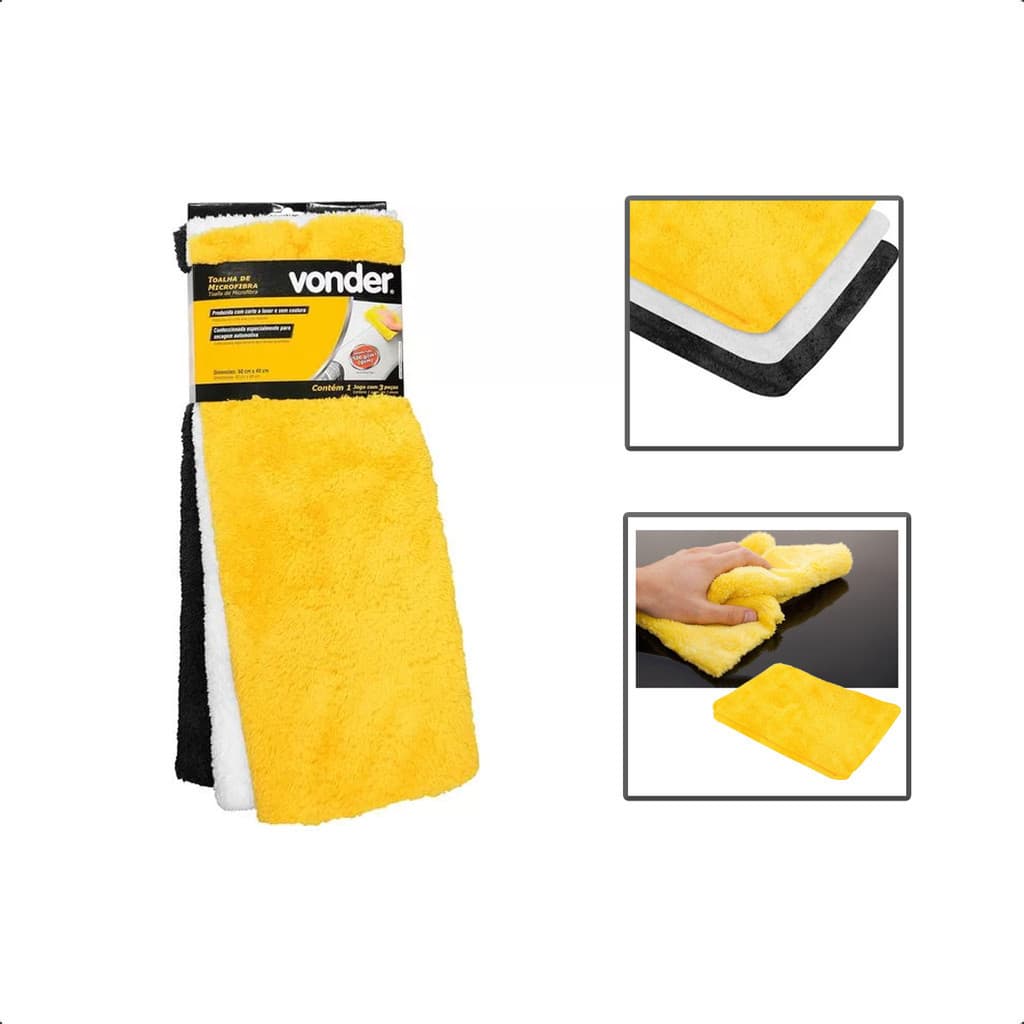 Jogo Com 3 Toalhas De Microfibra Extramacias 60 x 40 cm